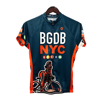 #ad Black Girls Do Bike BGDB New York City NYC Cycling Jersey Blue Orange Large $39.97