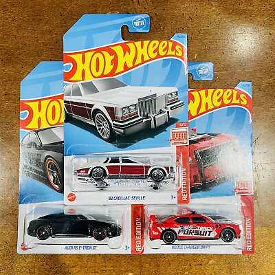 Hot Wheels 2023 Target Red Edition Cadillac Audi RS Dodge Charger 3 Car Set $9.99