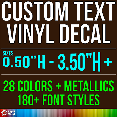 Custom Text Vinyl Lettering Sticker Decal Window Wall Business Car Name Boat RV $6.99