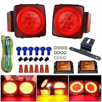 #ad #ad LED Trailer Light Kit Rear Submersible Tail Lights Boat Marker Truck Waterproof $19.90