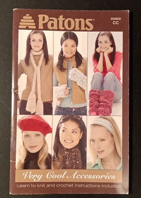 #ad Patons 500828 VERY COOL ACCESSORIES knit crochet 12 patterns $8.95