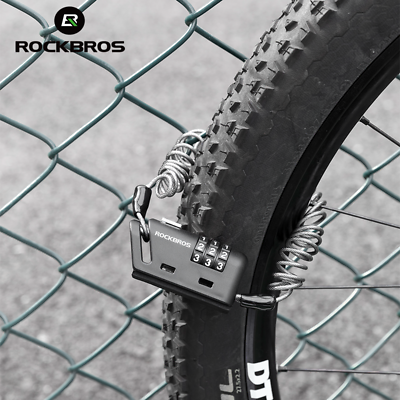 #ad ROCKBROS Helmet Locks Bike Lock 3Digit Security Resettable Combination Cable $12.99