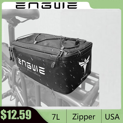 #ad ENGWE Waterproof 7L Leather Mountain Bicycle Tail Seat Pack Bag Bike Pannier Bag $15.99