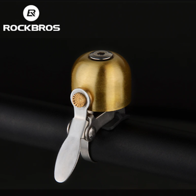 #ad ROCKBROS Bicycle Vintage Brass Bell Ring Clear Sound MTB Road Bike Retro Bell $10.99
