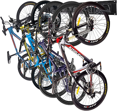 #ad Bike Storage Rack 6 Bike Racks and 6 Helmets Hooks Wall Mounted Bike Storage R $58.24