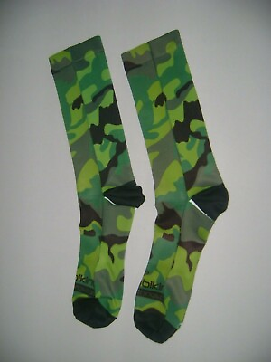 #ad Cycling Socks Sublimated Camouflage Bikingthings Coolest Bike Socks Green Camo $12.99