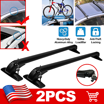 #ad Car Top Roof Rack Cross Bar 43.3quot; Luggage Carrier Aluminum with Lock Universal $48.99