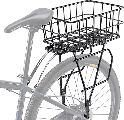 #ad CXWXC Rear Bike Rack with Basket Bike Cargo Rack for Disc Brake Non Disc Brake $79.54