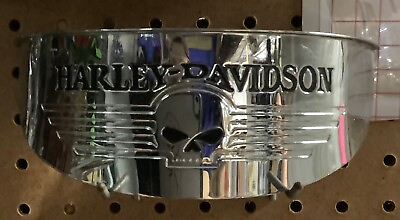 #ad H D Headlight Visor Chrome 8 In Gear Skull For Harley XL XLH FXR FX $35.00