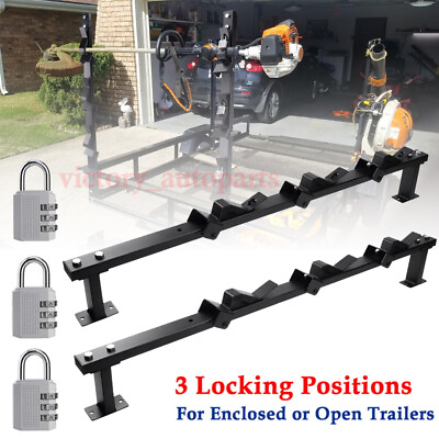 #ad 1Pair 3 Place Weedeater Trimmer Trailer Rack Enclosed or Open Trailers Lockable $67.99