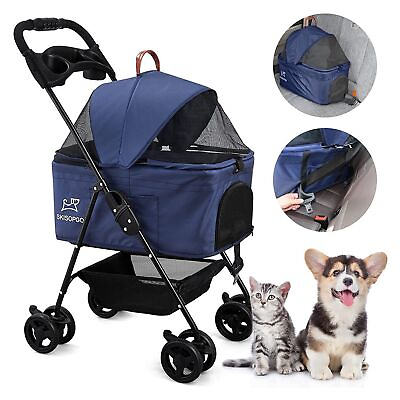3 in 1 Foldable Pet Strollers For Small Medium Dogs Cat W Detachable Carrier $69.99