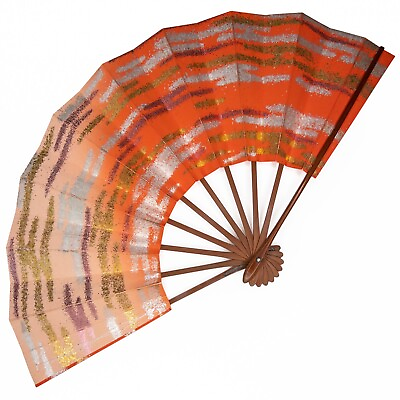#ad #ad Vintage Japanese Kyoto Odori Maiogi Folding Gradated Orange Dance Fan: RTMar23 N $50.00