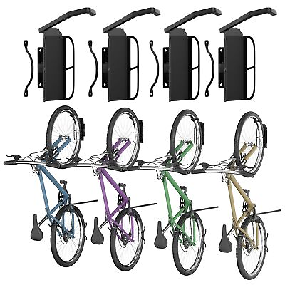 #ad #ad 4 Pack Swivel Bike Wall Mount Vertical Bike Rack for Garage Swing 90 Degree... $121.29