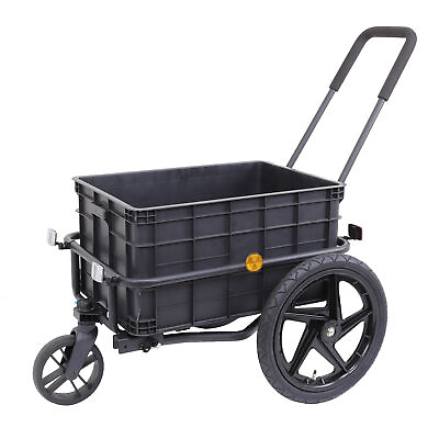 #ad Xspec 2 in 1 Bike Cargo Trailer Pushcart with Tow Hitch and Removable Handlebar $124.99