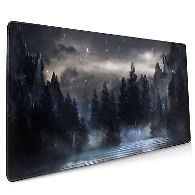 #ad Forest Extra Large Black Gaming Mouse Pad Non Slip Rubber Base Giant Mountain... $28.82