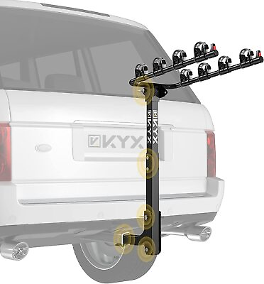 2 Bike 4Bike Rack Bicycle Carrier Hitch Mount Foldable 2quot; Receiver Grey KYX $65.99