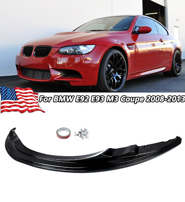 #ad #ad For 2008 13 BMW E92 E93 E90 M3 GTS Style Gloss Black Front Bumper Lip Splitter $165.99
