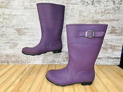 #ad Kamik Tall Waterproof Rubber Rain Boots Purple Girls Youth Size 6 $18.95