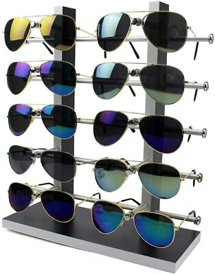 #ad Bastex Wood Rack Display Frame and Organizer for Glasses and Sunglasses $23.99
