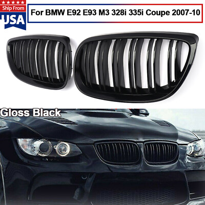 #ad #ad Gloss Black Front Kidney Grill Grille for BMW E92 E93 M3 328i 335i Coupe 07 10 $28.19