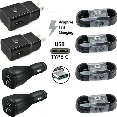 Fast Car Wall Charger Type C Cable For Samsung Galaxy Note10 S8 S9 S10 S20 BLK $12.99