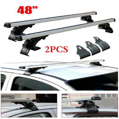 #ad Universal 48quot; Car Top Roof Cross Bar Luggage Cargo Carrier Rack w 3 Kinds Clamp $51.30