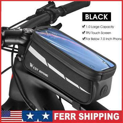 #ad WEST BIKING Bicycle Bag Touchscreen Bicycle Bag Frame Front Top Tube Pannier $12.20
