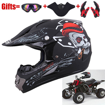DOT Adult Helmet W Goggles Gloves Motocross MX Off Road Dirt Bike ATV Mountain $49.95