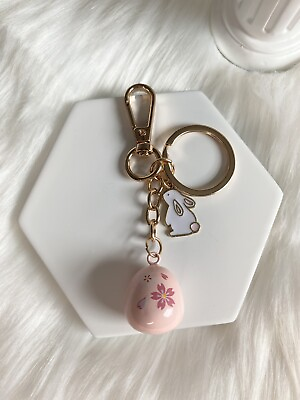 #ad Japanese Sakura Rabbit bunny Bell bag charm Keychain Key fob Cherry Blossom Pink $12.99