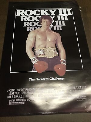 #ad Rocky III Movie Poster 40” X 27” Sylvester Stallone Mr. T Carl Weathers $10.66