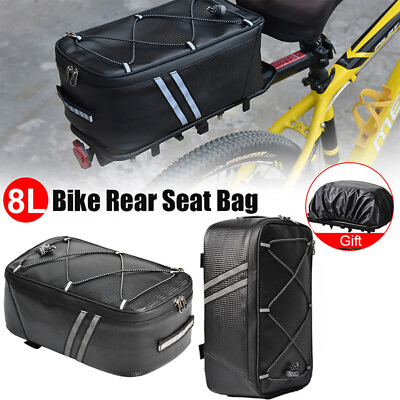 #ad #ad Waterproof Bicycle Rear Rack Seat Bag Bike Cycling Storage Pouch Trunk Pannier $12.89