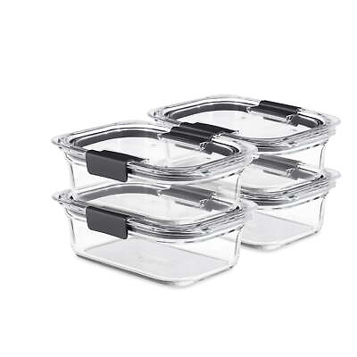 #ad Rubbermaid Brilliance Glass Food Storage Containers with Latching Lids Set of 4 $37.66