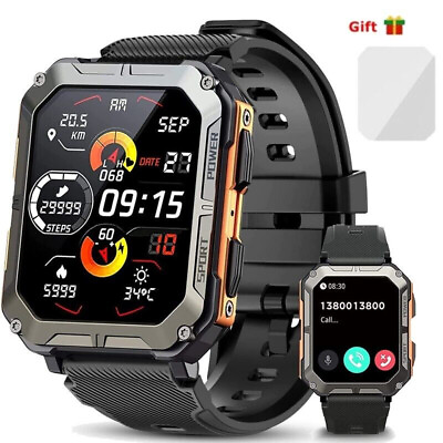 #ad 2024 New Blood Pressure Smart Watch Men Military Fitness Tracker Wristwatch $27.99