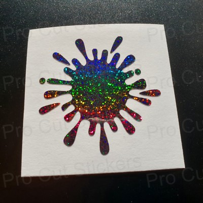 #ad Paint Splat Rainbow Glitter Sparkles Custom Car Bedroom Wall Art Stickers Decal $5.82