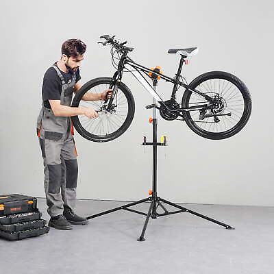 #ad #ad Bike Repair Stand 80LBS Adjustable Maintenance Folding Bike Rack Tool Tray $36.11