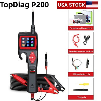 #ad TOPDIAG P200 Smart Hook Power Pro be Car Circuit Analyzer 9V 30V Injector Tester $115.00