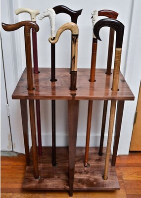 #ad Designer wooden Stand Rack for Walking Canes Sticks Storage Clubs Display Stand $130.00