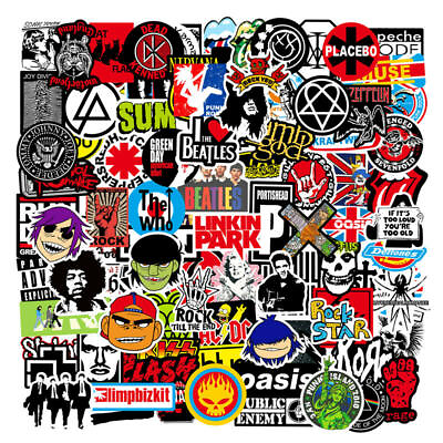 Rock Band 100 Stickers Lot Punk Music Heavy Metal Bands Sticker Decal $8.95