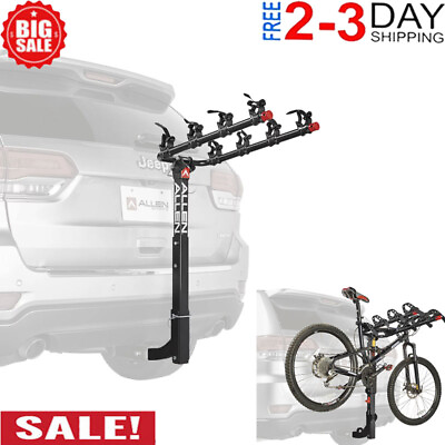 #ad 4 Bicycle Hitch Mounted Bike Rack Carrier Car SUV Hatchback Trunk New $137.12