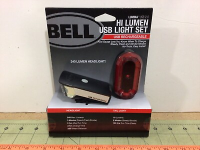 #ad BELL bicycle bike Hi Lumen USB Light Set brand new sealed FREE shipping $21.95