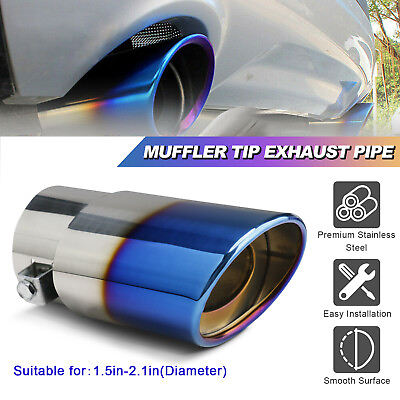 Car Exhaust Pipe Tip Rear Tail Throat Muffler Stainless Steel Round Accessories $13.99