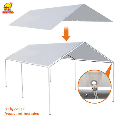 #ad 20x10#x27; Replacement waterproof Canopy for Carport Tent Tarp Top Shelter w bungees $59.99