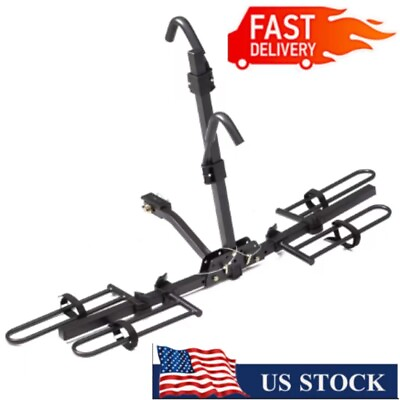 #ad 2 Bike Car Rack Hitch Mount Platform Foldable Carrier 80 LBS Load For SUV Car Us $93.45