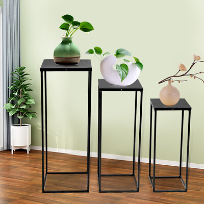 3X Indoor Stand Plant Rack Black Home Metal Square Stand Garden Container $44.00