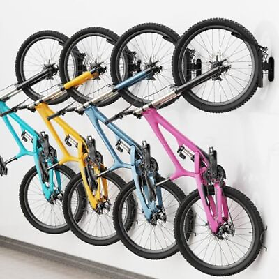 #ad Swivel Bike Wall Rack Vertical Bicycle Wall Mount for Garage Indoor 4 Pack $136.69