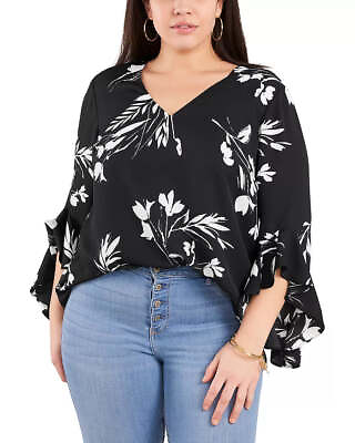 #ad VINCE CAMUTO Plus Flutter Sleeve Top 5C 2721 $26.90