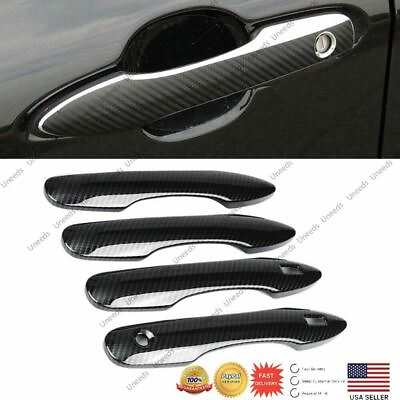 For TOYOTA COROLLA 2019 23 Side Door Handle Cover Carbon Fiber Style Smart Holes $24.99