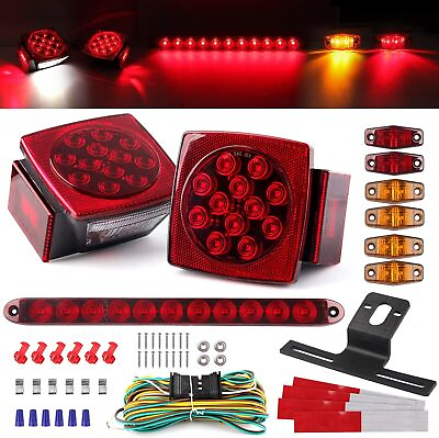 #ad #ad Rear Led Submersible Trailer Tail Lights Kit Boat Marker Truck Waterproof New $22.99