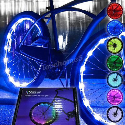 #ad #ad 2 Tire Pack LED Bike Wheel Spoke Lights with Batteries Cool Colour Flashing $12.59