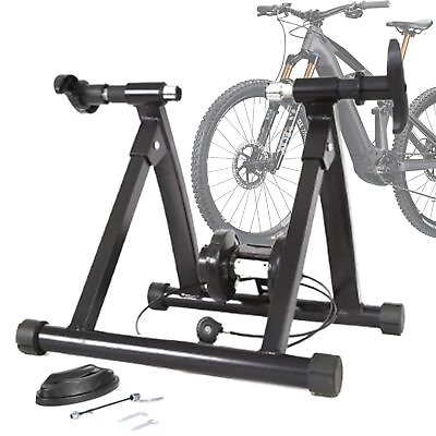 #ad Magnetic Bike Trainer Stand Premium Steel Bicycle Indoor Exercise Fitness Black $89.78